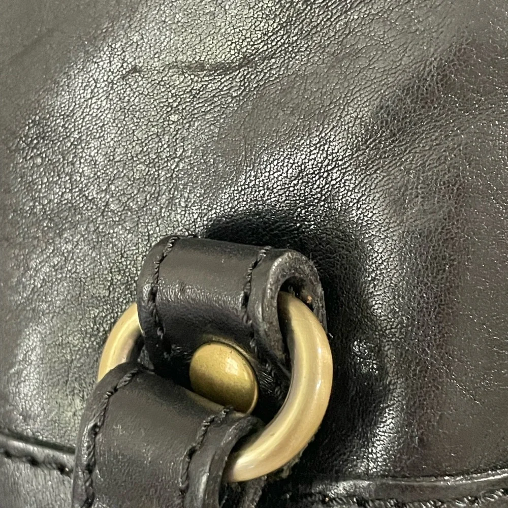 LEATHER ITALY Florence Large Black Backpack Bag